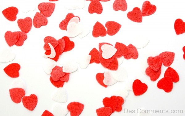 Little Red And White Hearts