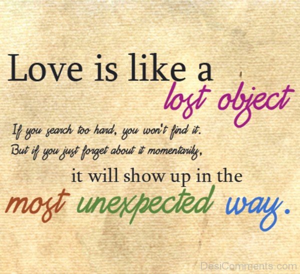 Love Is Like A Lost Object