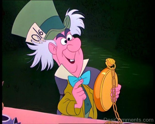 Mad Hatter Holding Golden Watch