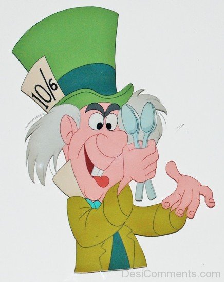 Mad Hatter Holding Spoons