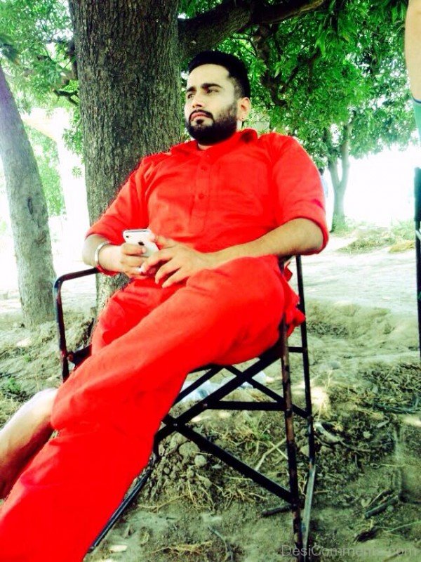 Maninder Batth In Red Kurta Pajama