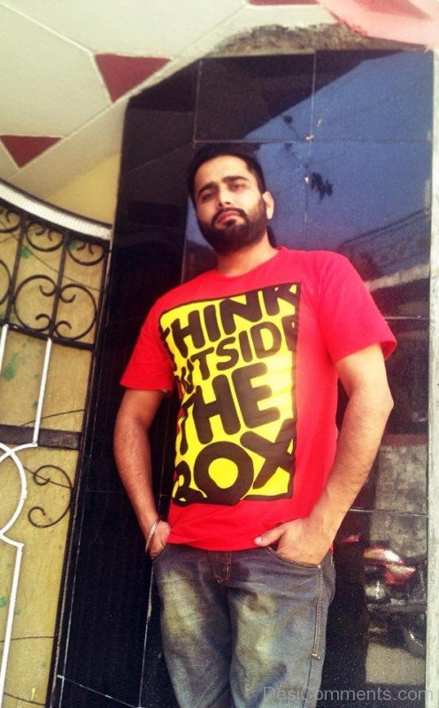 Maninder Batth In Red T- Shirt