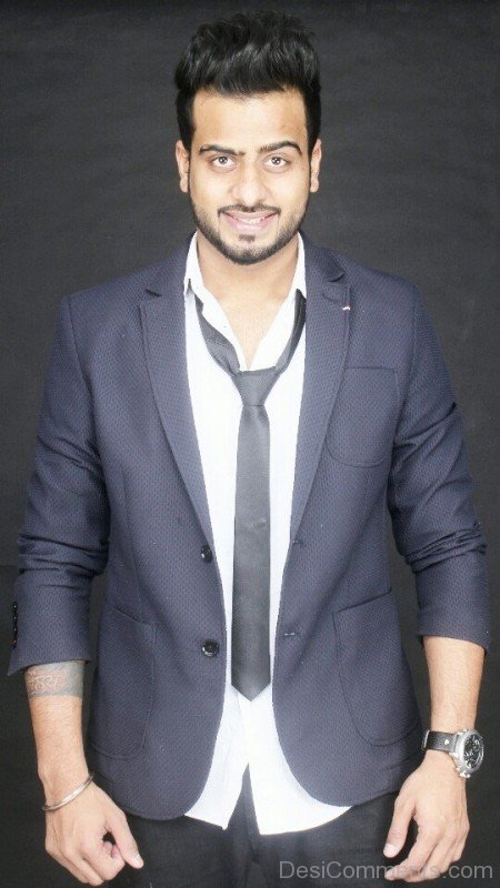 Mankirt Aulakh In Navy Blue Coat