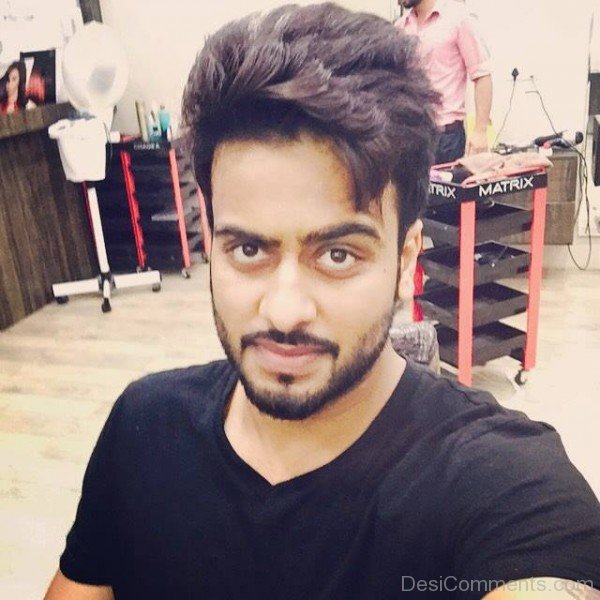 Mankirt Aulakh Wearing Black T-Shirt