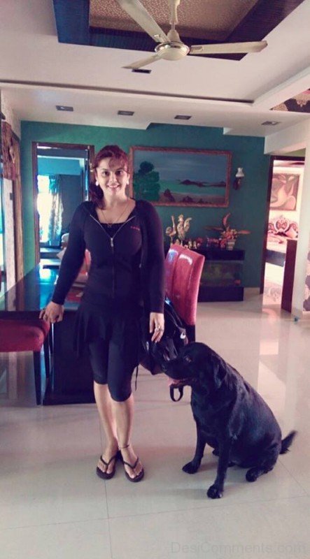 Mannat Singh With Dog