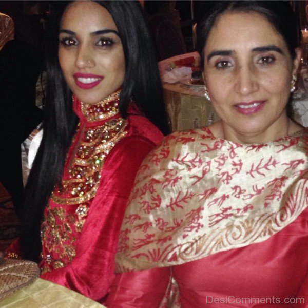 Mannu Sandhu With Her Mother