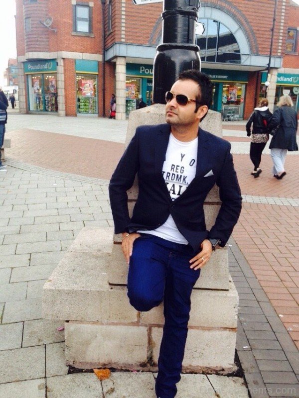 Manpreet Sandhu In Navy Blue Coat