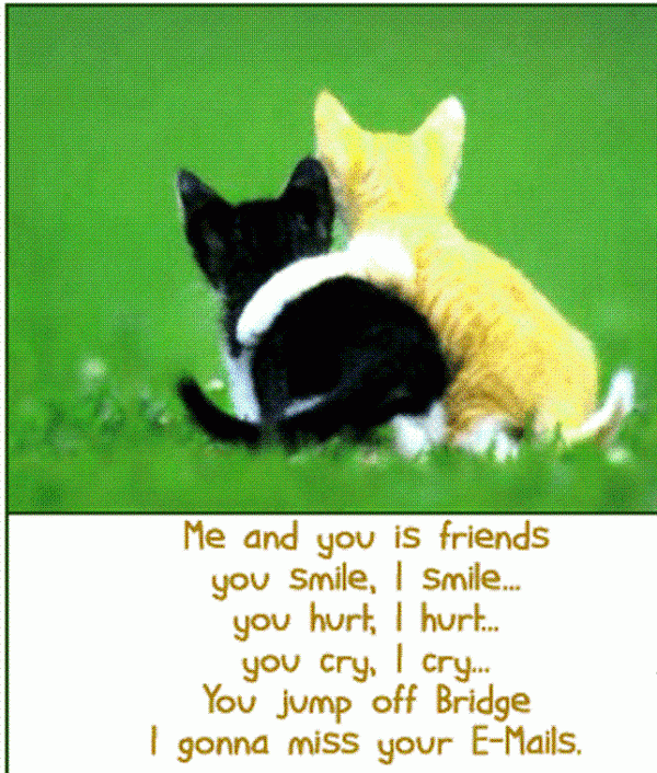 Me and you is friends you smile