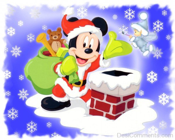 Micky Mouse Wearing  Santa Dress
