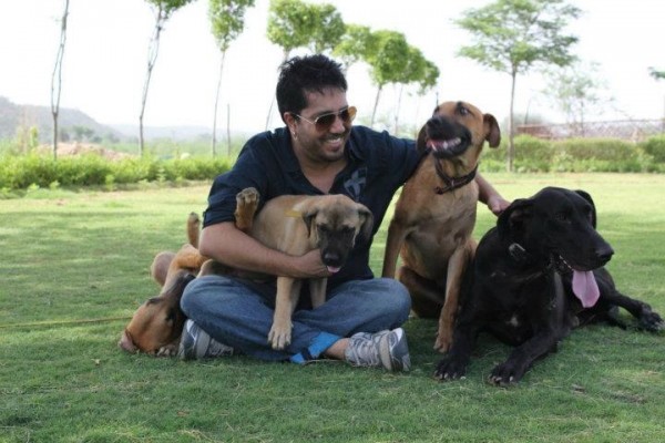Mika Singh With Dogs
