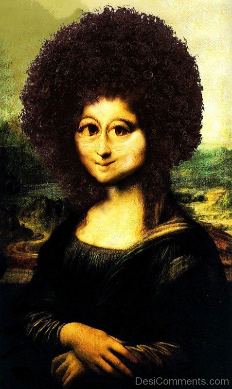 Mona Lisa Afro Hairstyle Funny