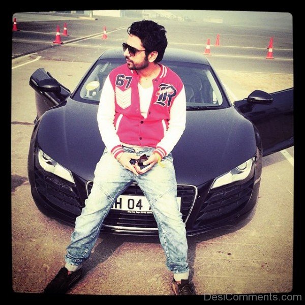 Money Aujla Giving Pose With Car