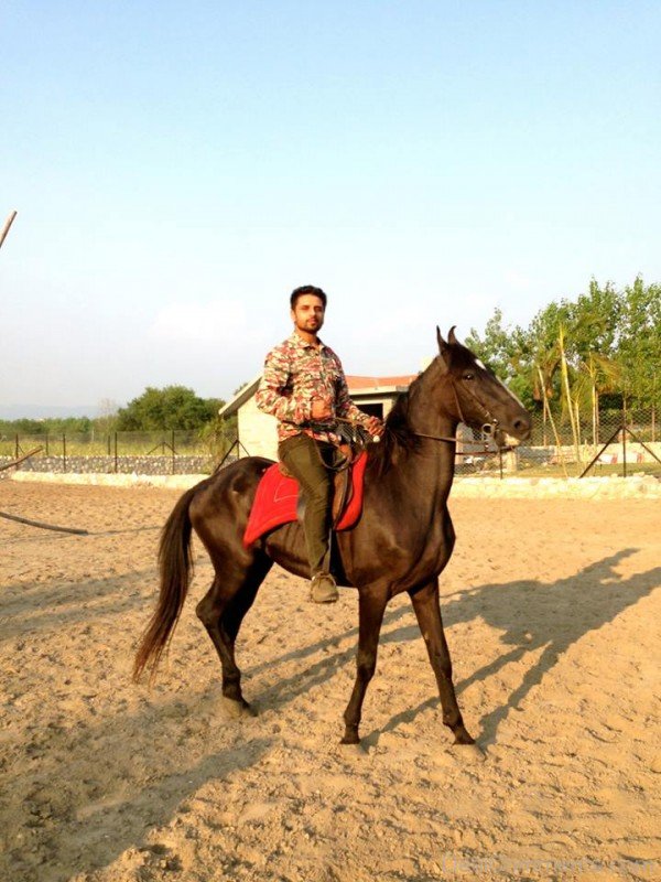 Money Aujla Sitting On Horse