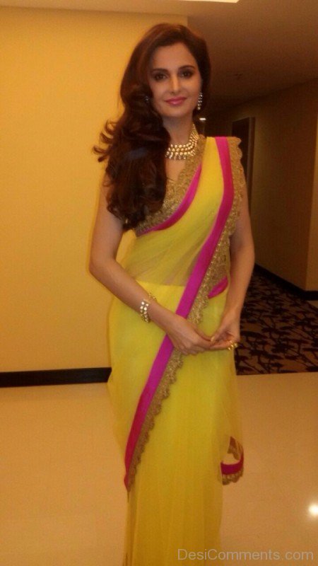 Monica Bedi In Yellow Saree