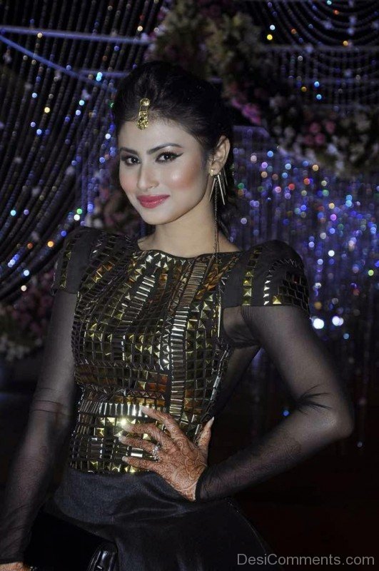 Mouni Roy Wearing Black Dress