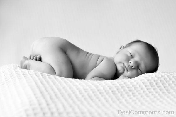 Black And White Image Of Baby