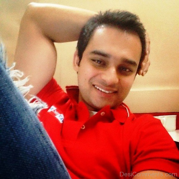 Nav Bajwa In Red T-Shirt-DC8913