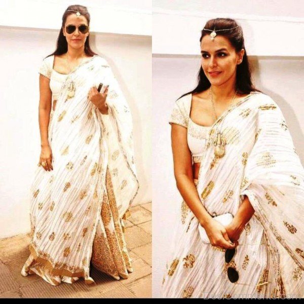 Neha Dhupia In Saree-DC02316