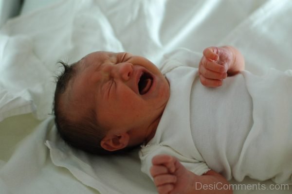 New Born Baby Crying Portrait