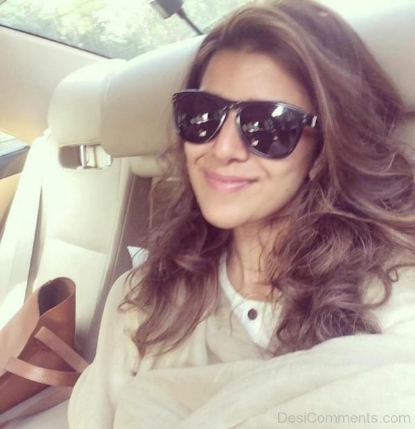 Nimrat Kaur Selfie In Car