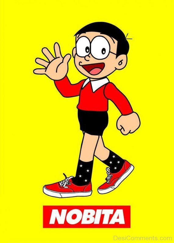 Nobita Saying Hey To Everyone