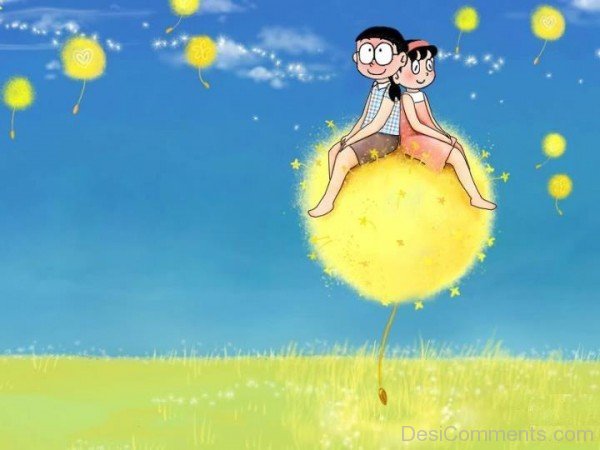 Nobita Sitting With Shizuka