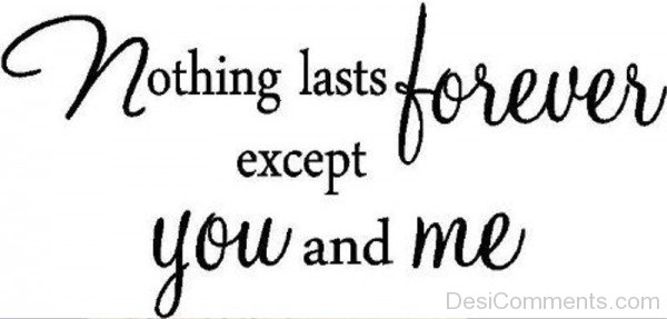 Nothing Lasts Forever Expects You And Me