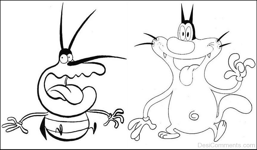 Oggy And Dee Dee Sketch 