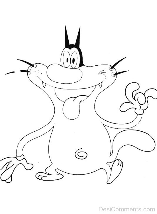 sketch oggy and the cockroaches  Clip Art Library