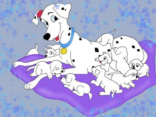 Perdita With Puppies Image