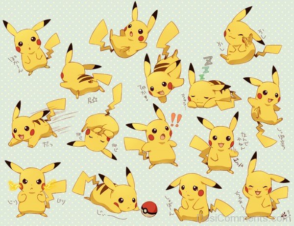 Pikachu Different Expressions