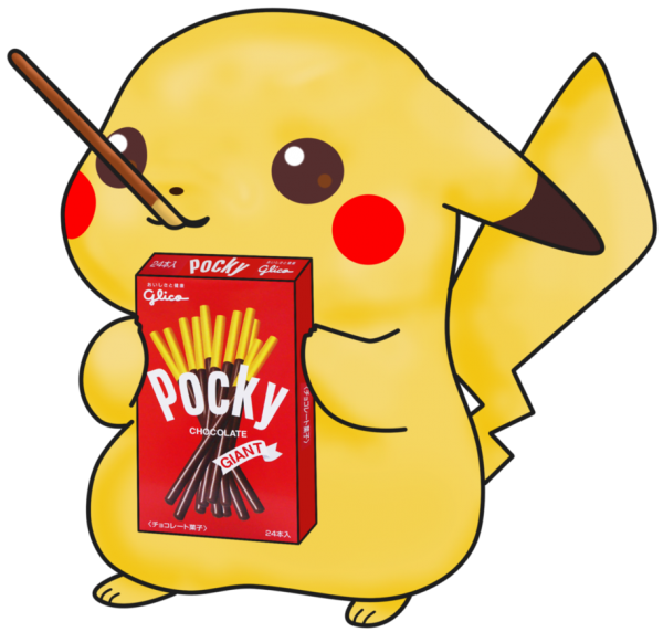 Pikachu Drinking Pocky Chocolate Giant