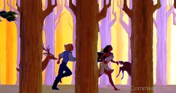Pocahontas And John Smith Running