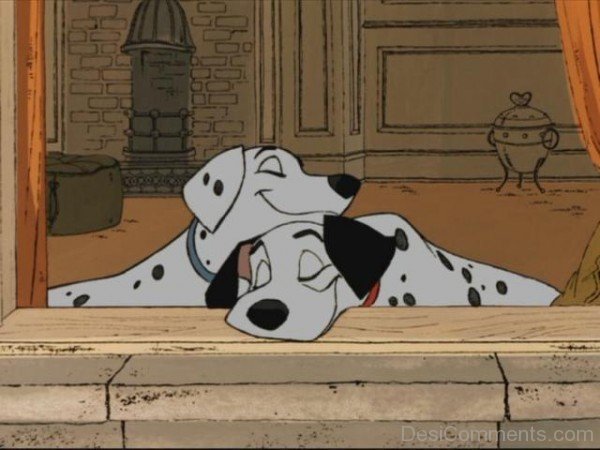 Pongo and Perdita Sleeping