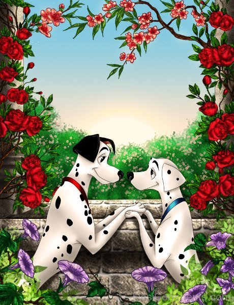 Pongo and Perdita in Romantic Mood