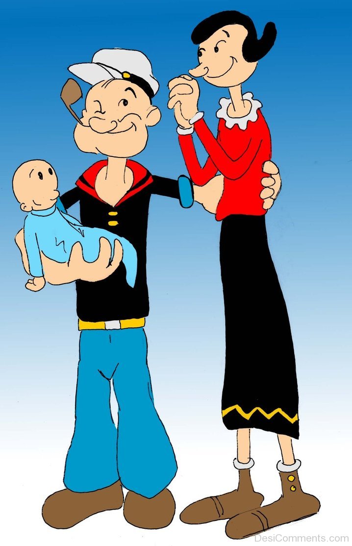 Popeye With His Lovely Family 