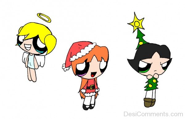 Powerpuff Girls Celebrating Christmas