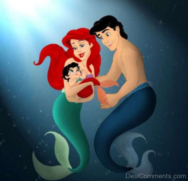 Prince Eric and Ariel With Baby