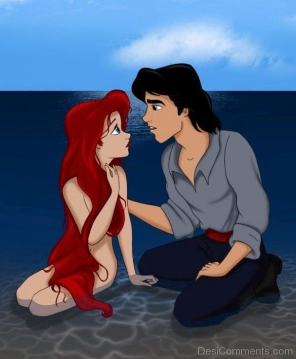 Prince Eric and Ariel Near Sea