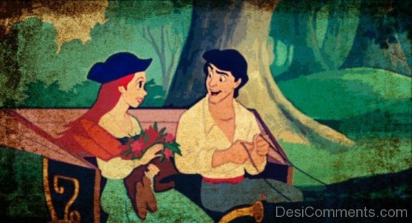Prince Eric and Ariel Ridding Pic