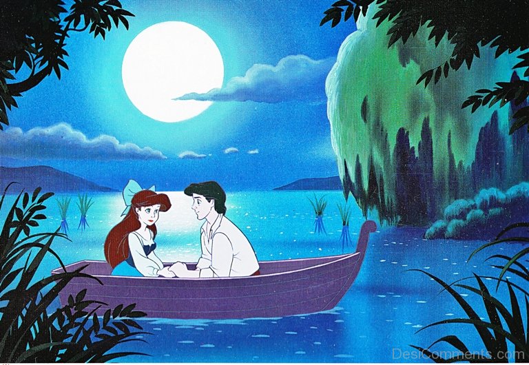 Prince Eric and Ariel in Boat Picture.