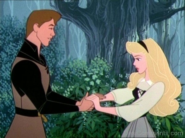 Prince Philip Holding Hand Of Princess Aurora