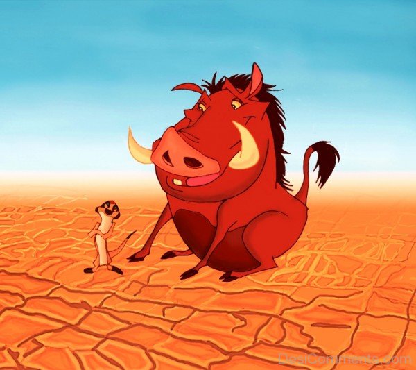 Pumbaa Looking At Timon