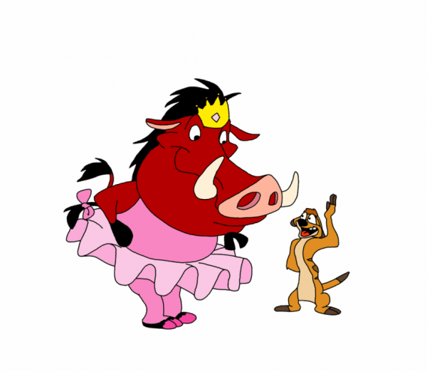 Pumbaa Wear Crown With Timon