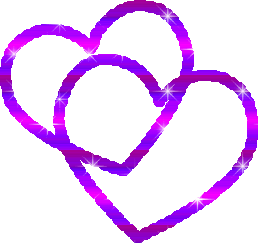 Purple Hearts Glittering Image