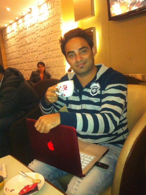 Resham Singh Anmol In A Restaurant