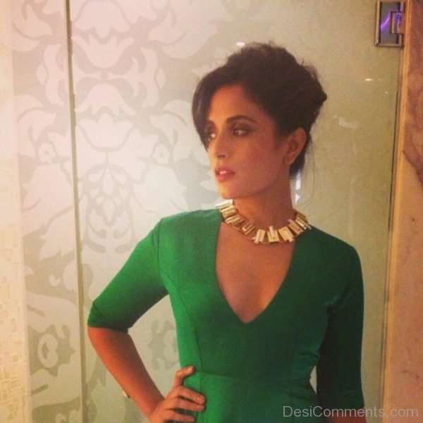 Richa Chadda In Green Dress-DC043