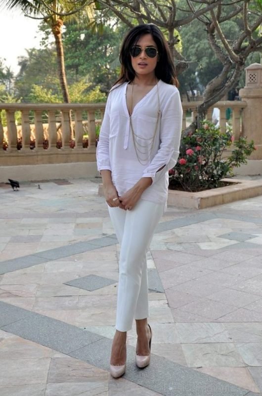 Richa Chadda In White Clothes Image
