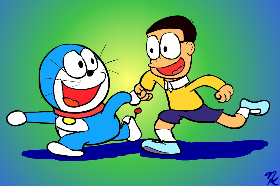 Running Image Of Nobita With Doraemon DesiComments com