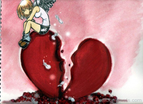 Sad Angel With Broken Heart